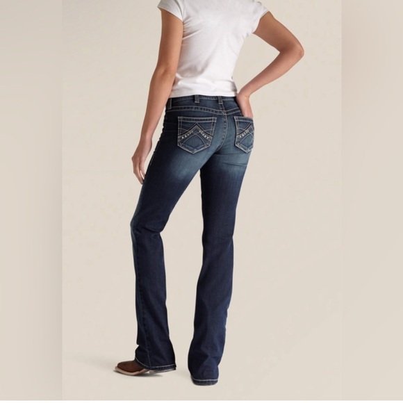 Ariat Denim - ARIAT Real Denim Mid Rise Stretch Original Boot Cut Jeans Womens Size 28s